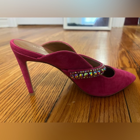 Kurt Geiger Duke Heeled Mule - Pink Suede - Picture 9 of 16